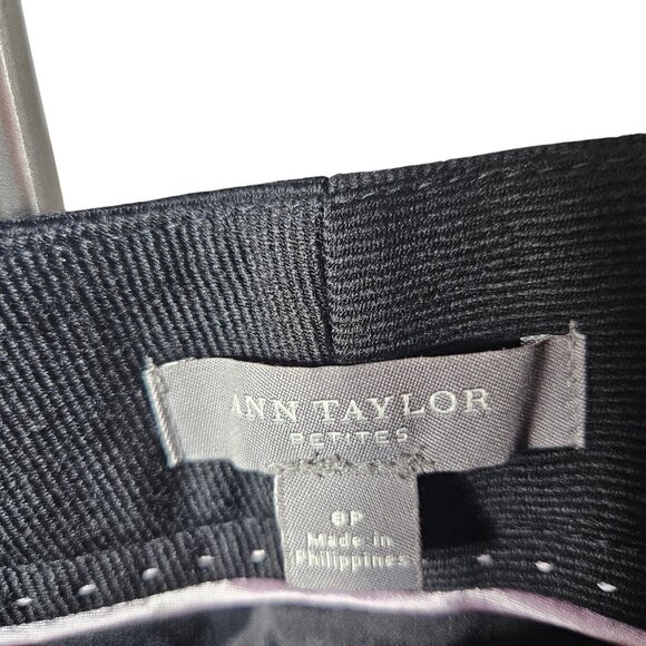 Ann Taylor Petites Womens Black Dress Pants Size 6P Button Waist Back Pockets - Picture 3 of 5